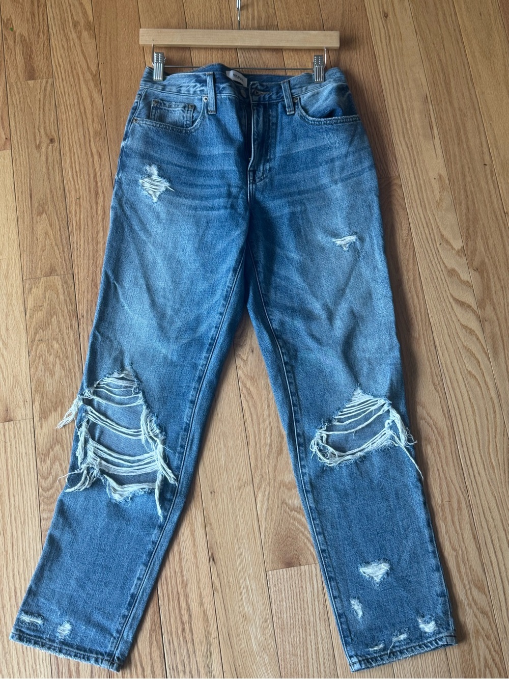 PISTOLA Ripped Blue Boyfriend Jeans